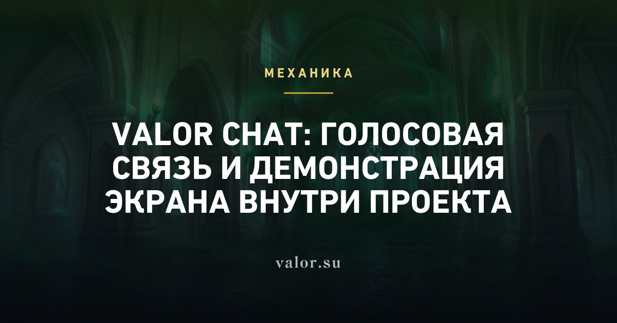 Valor Chat: голосовая связь и демонстрация экрана внутри проекта
